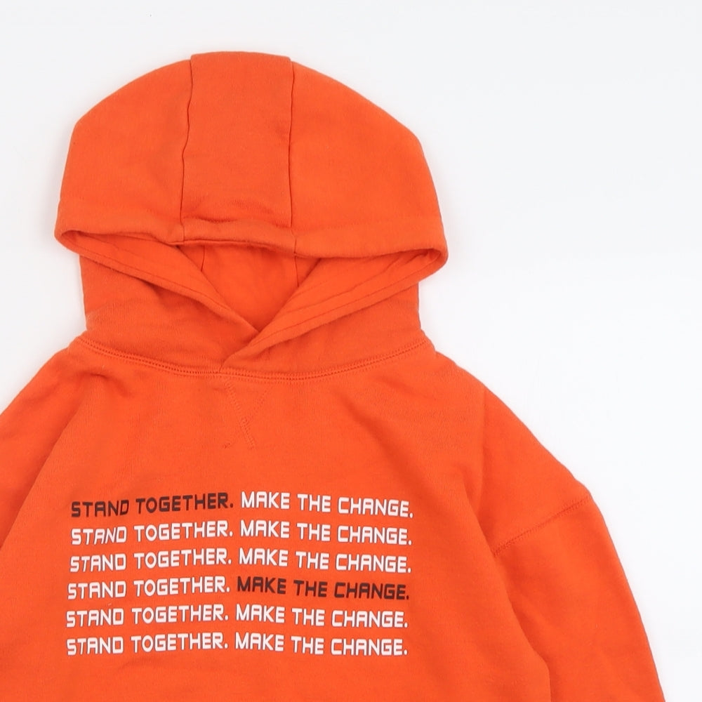 Primark Boys Orange  Cotton Pullover Hoodie Size 8-9 Years  Pullover - make a change