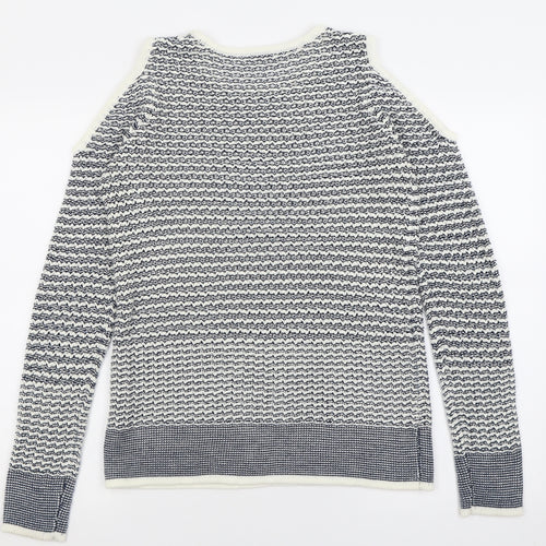 TU Womens Blue Crew Neck  Acrylic Pullover Jumper Size 14   - Cold Shoulder