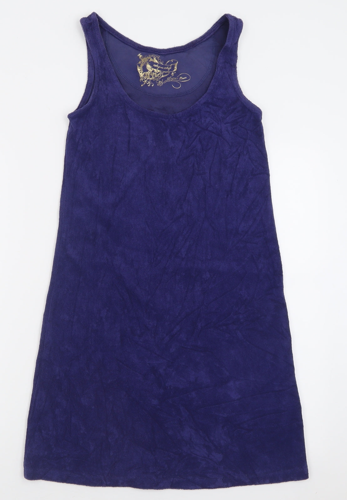 Marks and Spencer Womens Purple  Cotton Tank Dress  Size 10  Scoop Neck Pullover