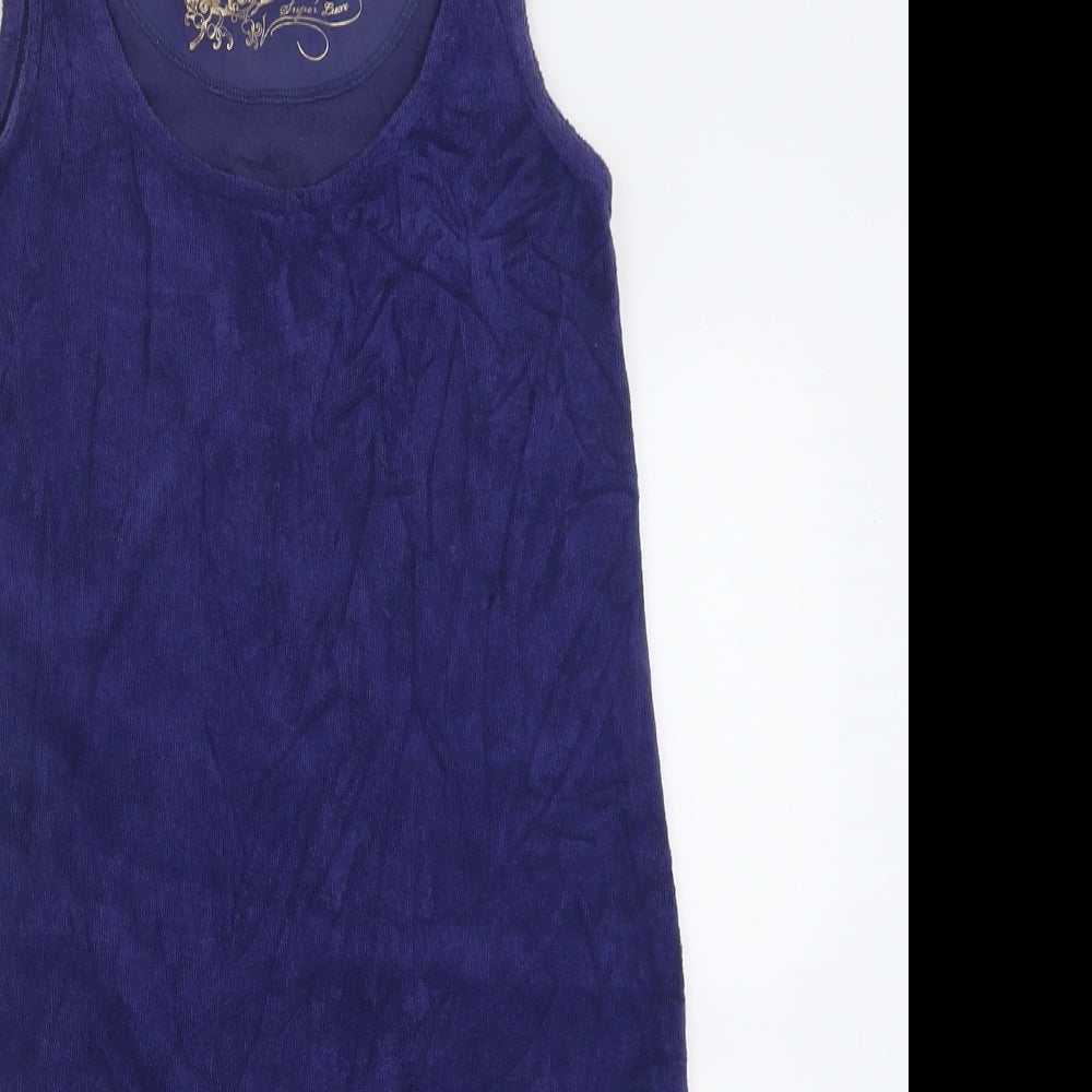 Marks and Spencer Womens Purple  Cotton Tank Dress  Size 10  Scoop Neck Pullover