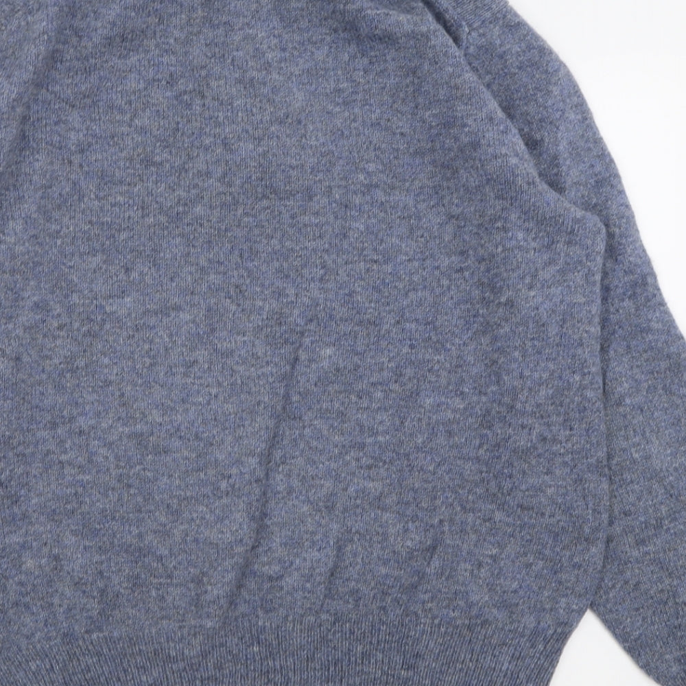 Joseph Turner Mens Blue High Neck  Wool Pullover Jumper Size M