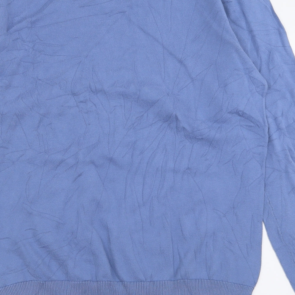 Gap Mens Blue V-Neck  Cotton Pullover Jumper Size L