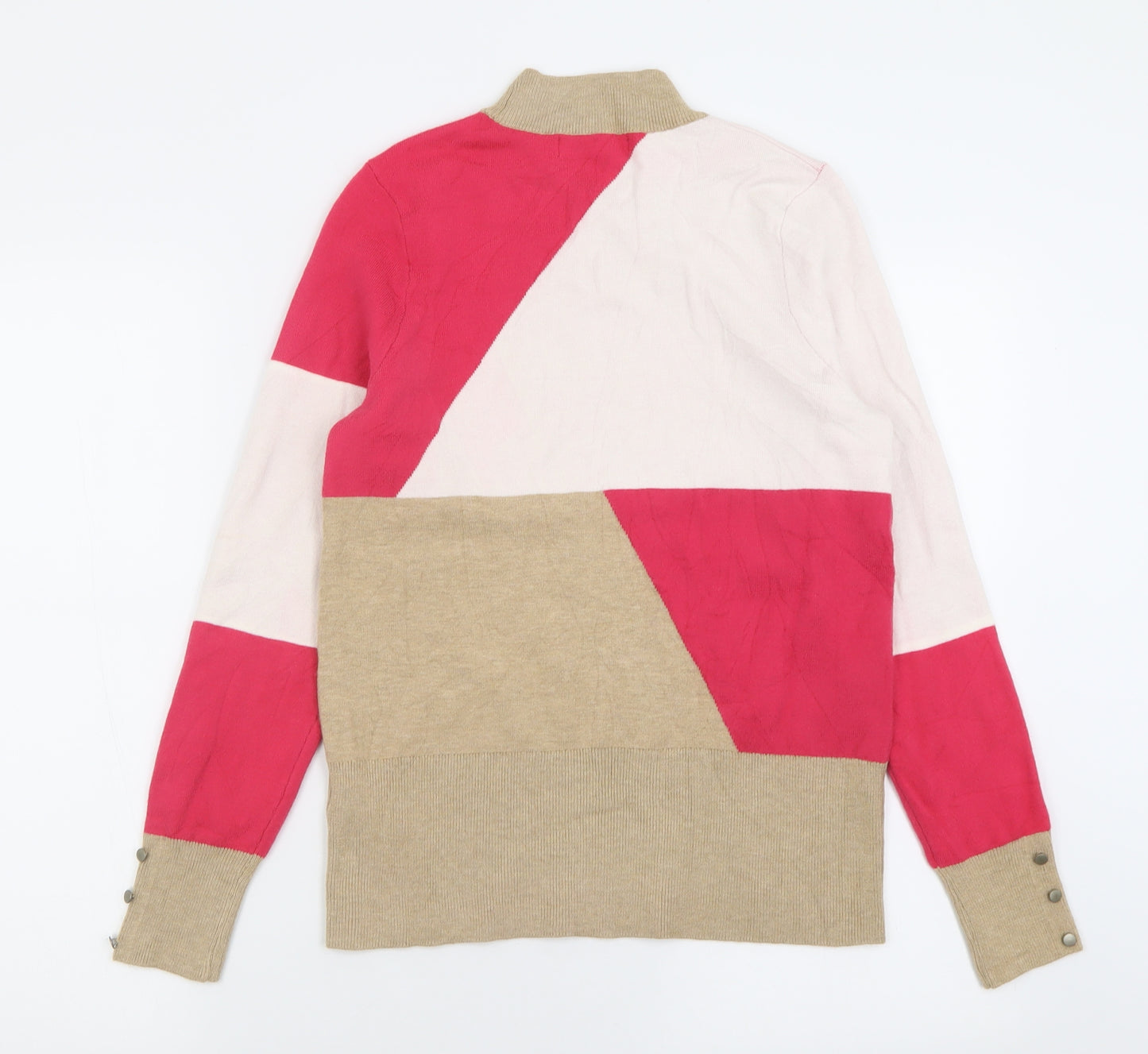 Marks and Spencer Womens Pink High Neck  Viscose Pullover Jumper Size 12