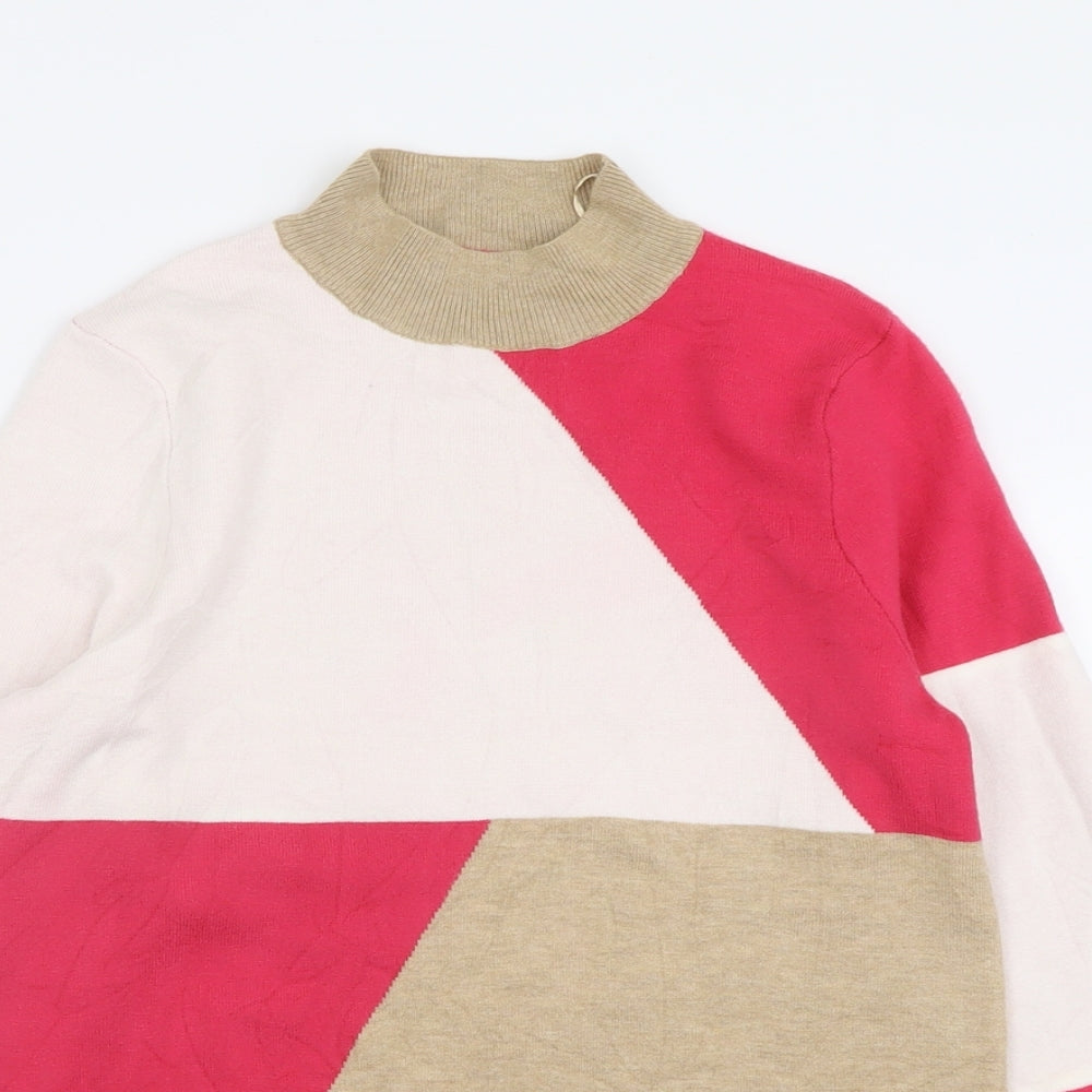 Marks and Spencer Womens Pink High Neck  Viscose Pullover Jumper Size 12