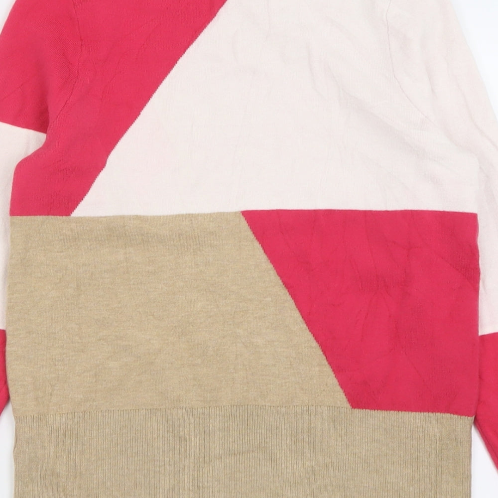 Marks and Spencer Womens Pink High Neck  Viscose Pullover Jumper Size 12