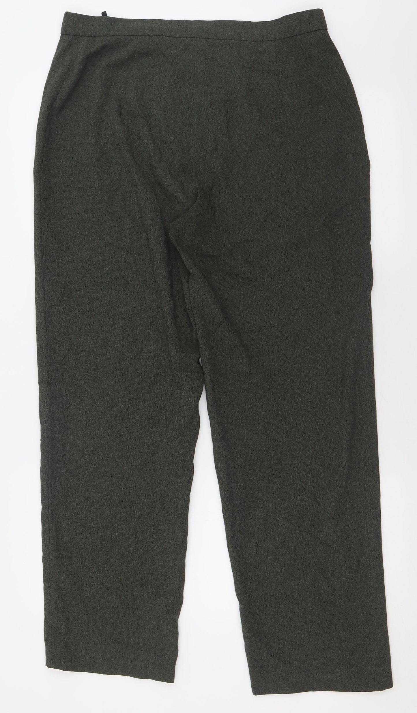 Preworn Womens Green  Polyester Trousers  Size 18 L30 in Regular Hook & Eye