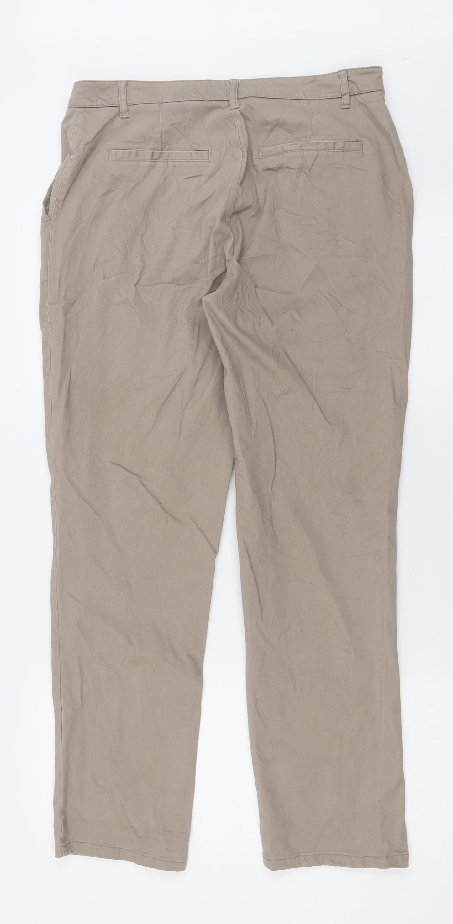 Buffalo Womens Beige  Cotton Trousers  Size 12 L30 in Regular Button