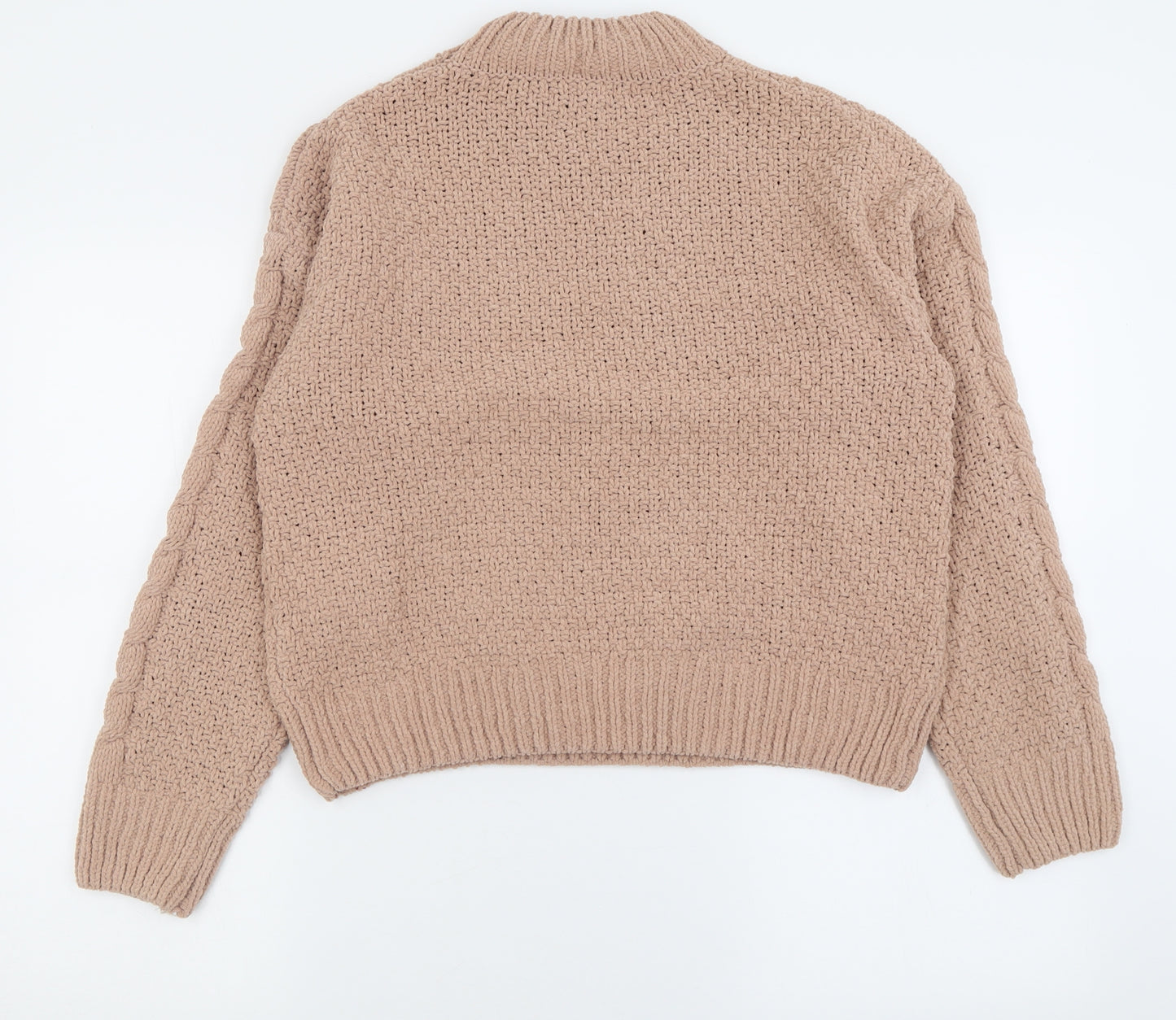 Primark Womens Beige High Neck  Polyester Pullover Jumper Size S
