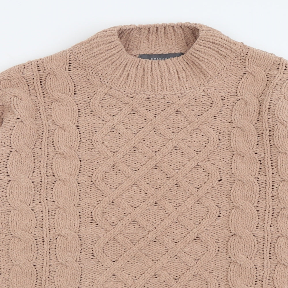 Primark Womens Beige High Neck  Polyester Pullover Jumper Size S