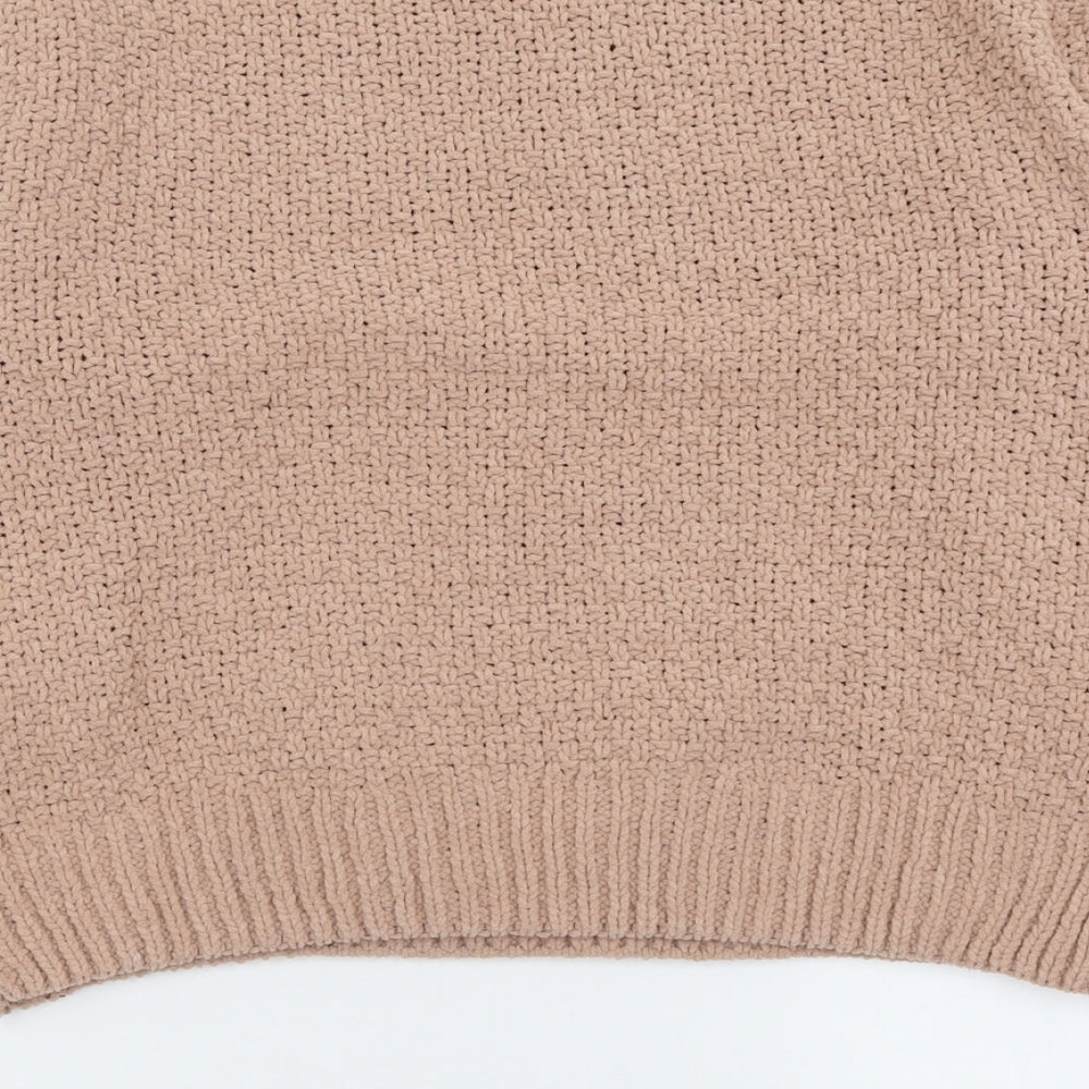 Primark Womens Beige High Neck  Polyester Pullover Jumper Size S