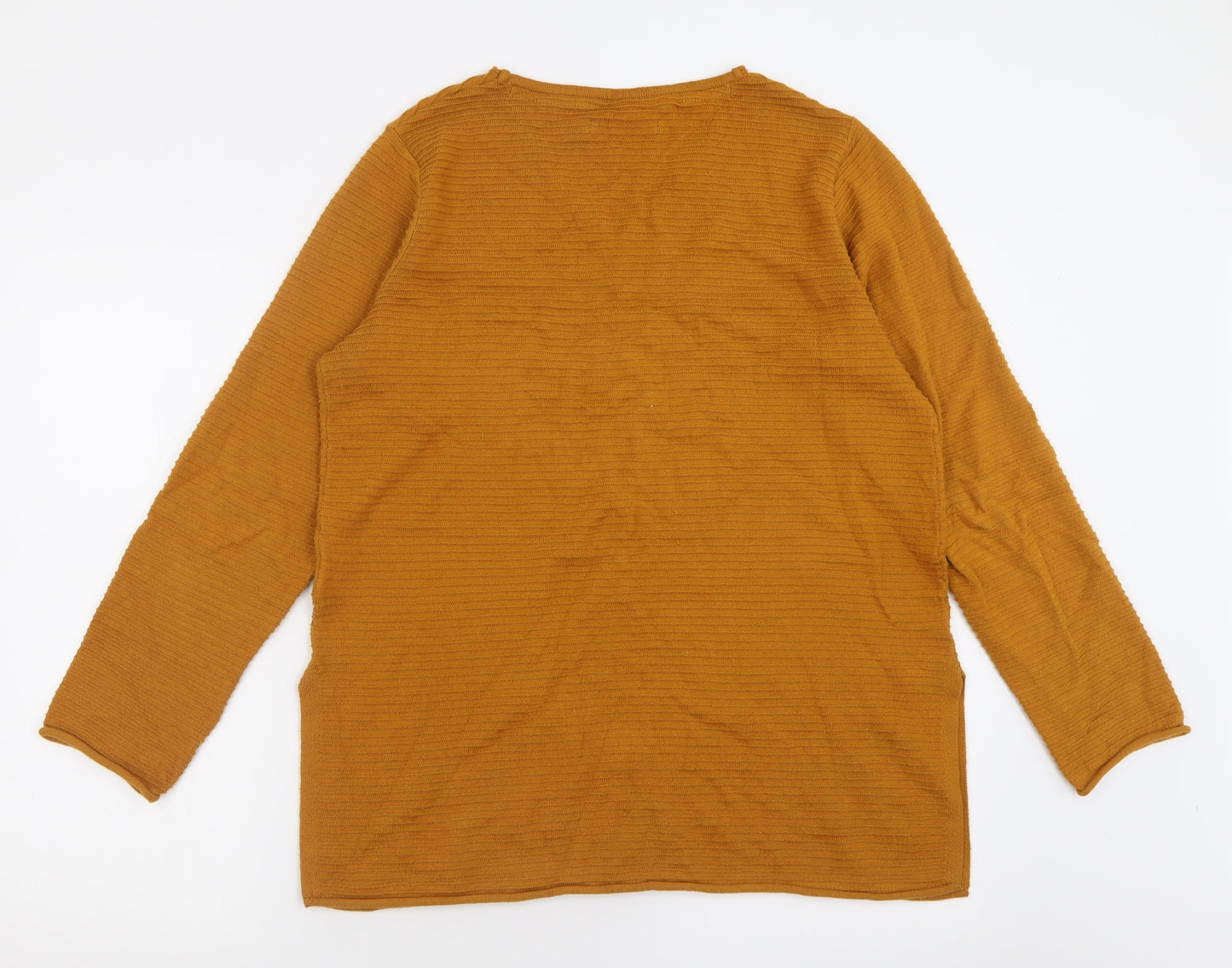 Preworn Womens Yellow V-Neck  Cotton Pullover Jumper Size M