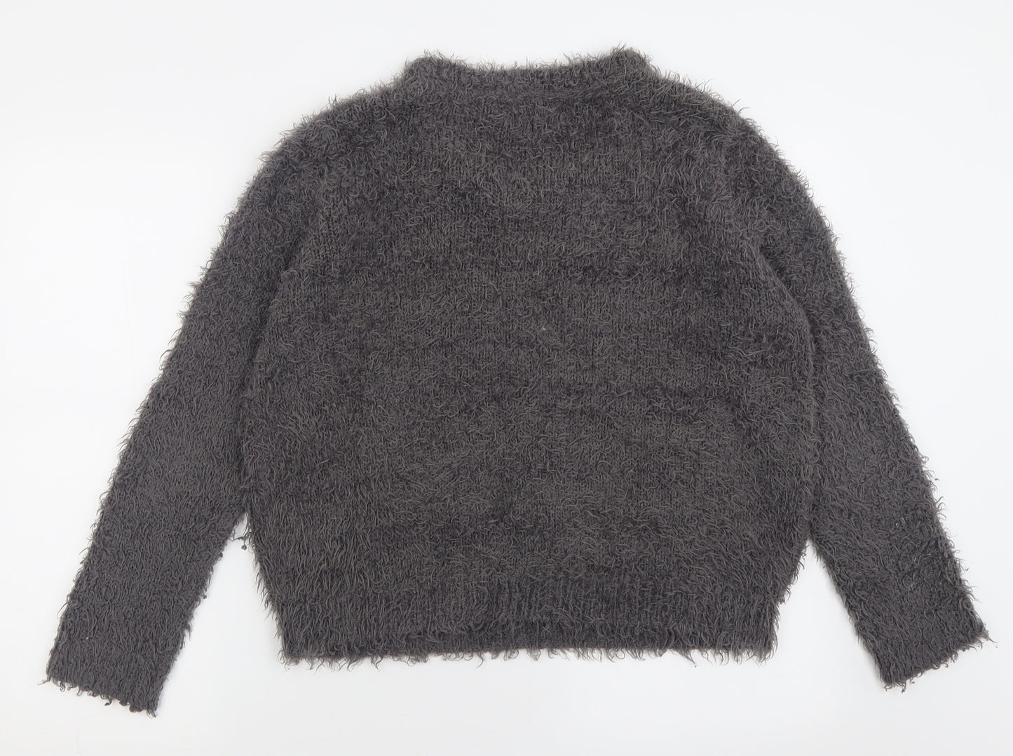 Papaya Womens Grey Crew Neck  Polyester Pullover Jumper Size 16