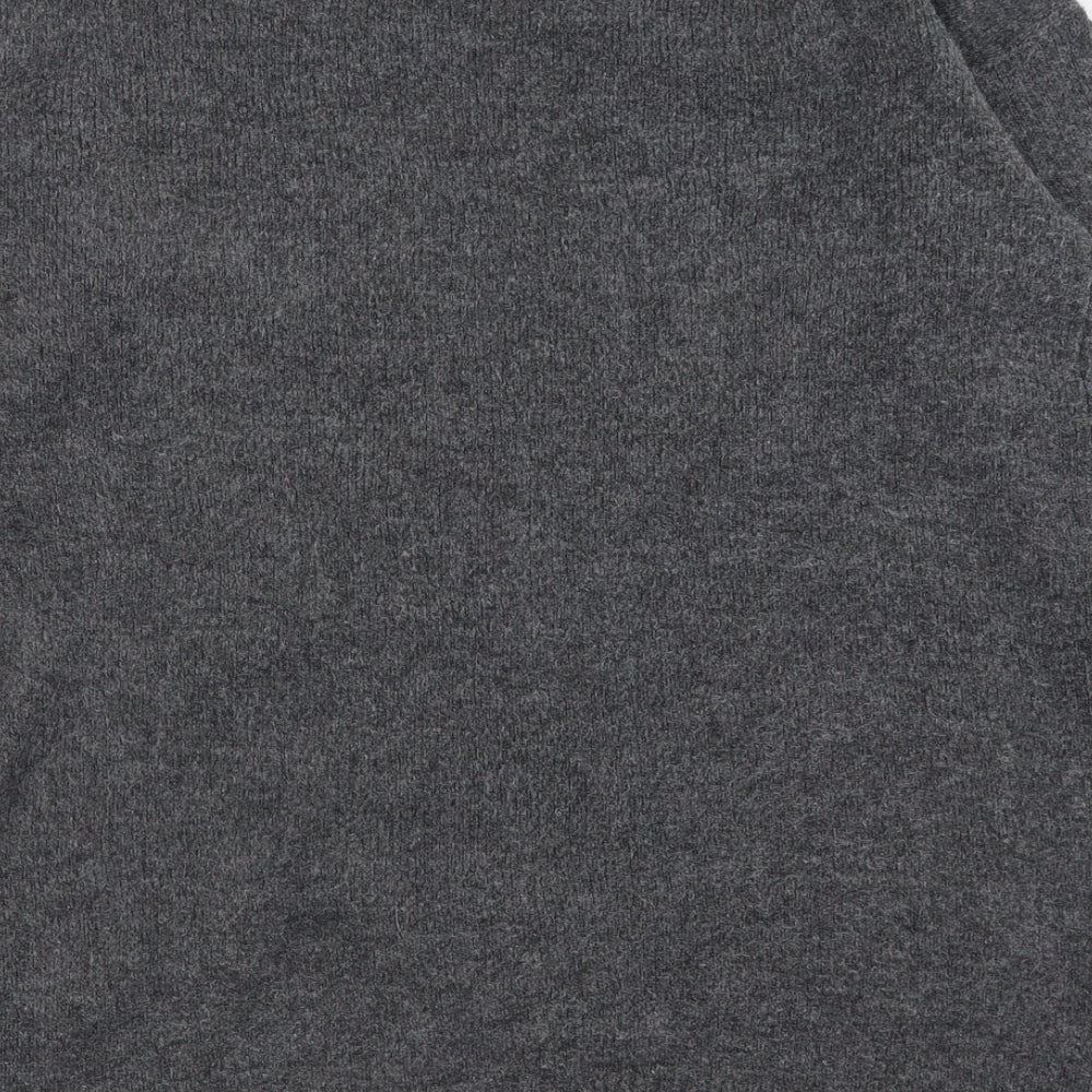 F&F Womens Grey V-Neck  Acrylic Cardigan Jumper Size 16