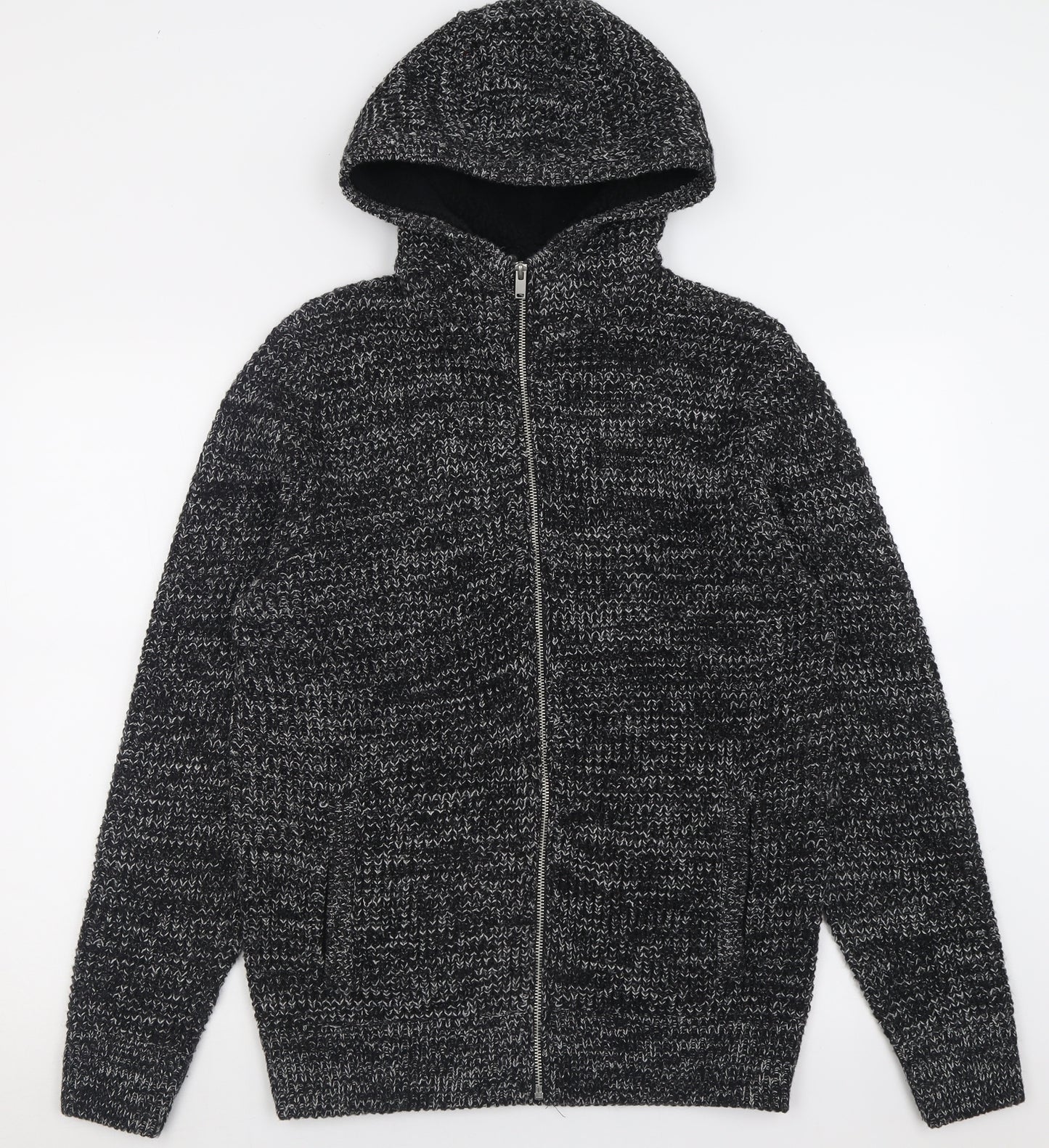 NEXT Mens Black  Acrylic Full Zip Hoodie Size M