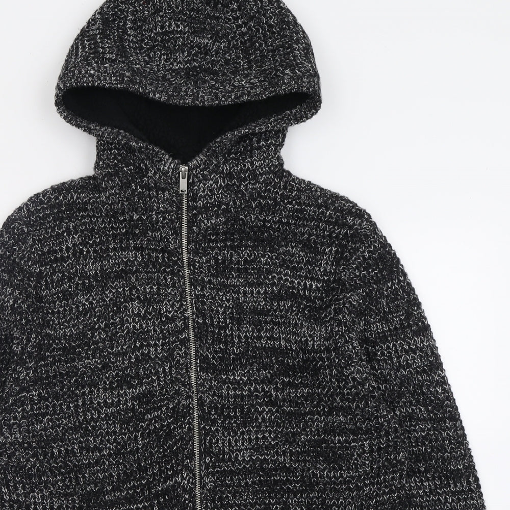 NEXT Mens Black  Acrylic Full Zip Hoodie Size M