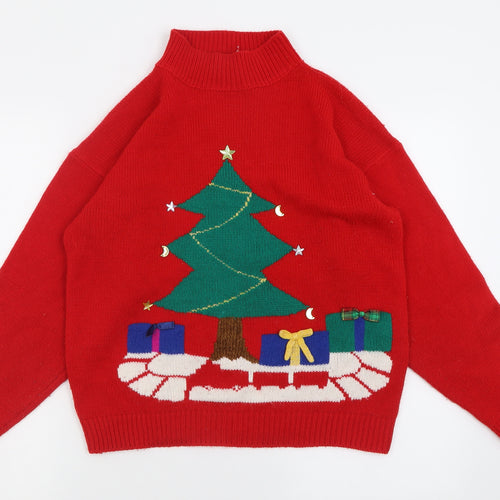 Fashion Force Mens Red High Neck  Acrylic Pullover Jumper Size M   - Christmas Jumper