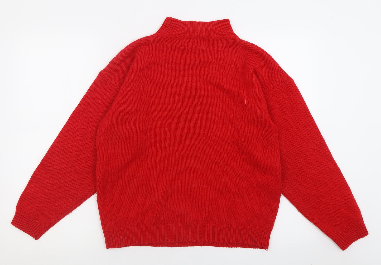 Fashion Force Mens Red High Neck  Acrylic Pullover Jumper Size M   - Christmas Jumper