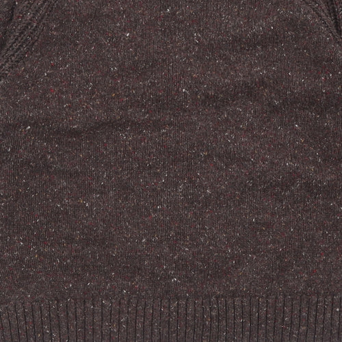 Fat Face Womens Brown V-Neck  Acrylic Cardigan Jumper Size 12