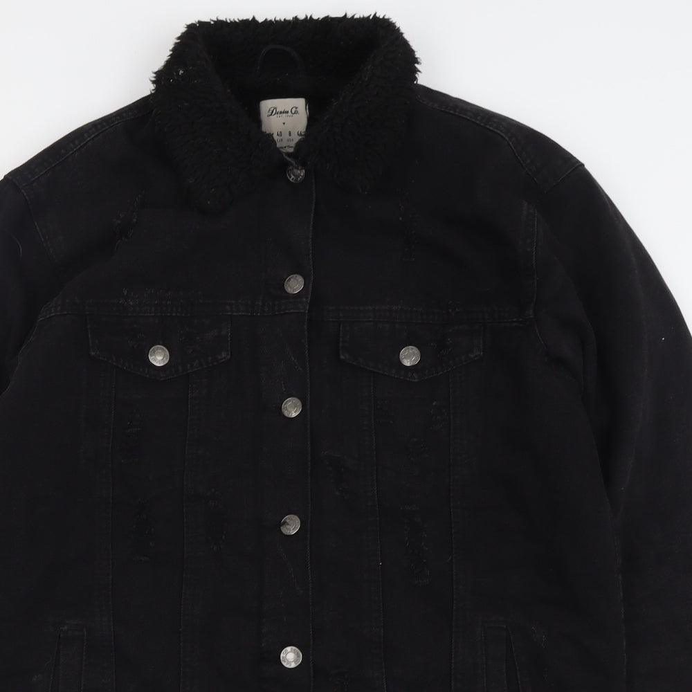Denim & Co. Womens Black   Jacket  Size 12  Button