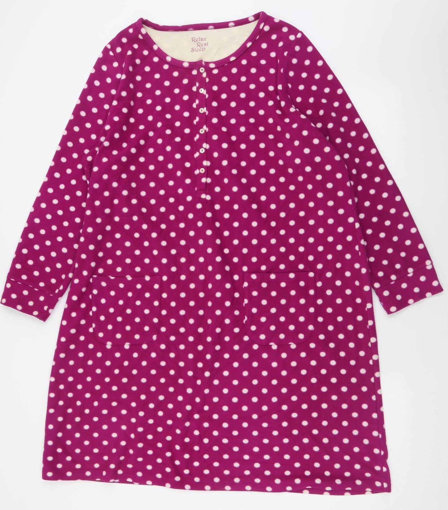 Marks and Spencer Womens Purple Polka Dot Polyester Cami Nightshirt Size 20