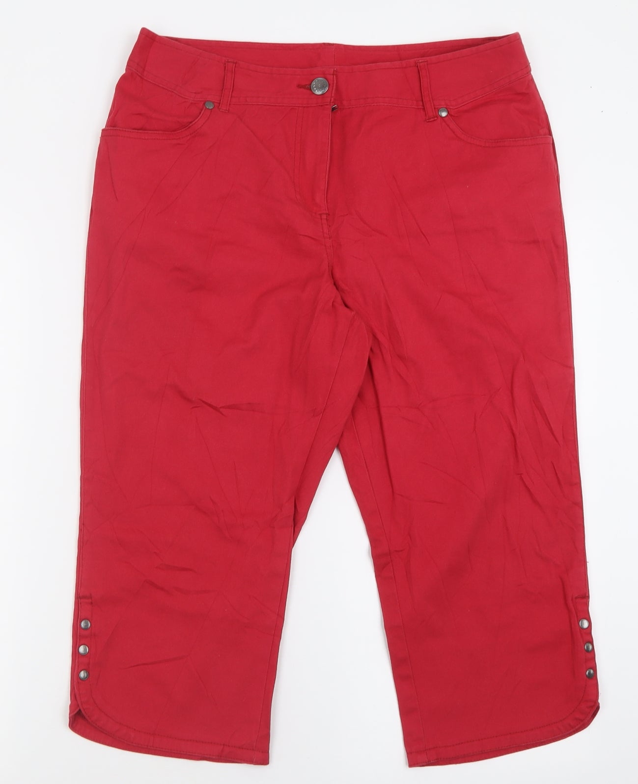 BM collection Womens Red  Cotton Bermuda Shorts Size 14 L19 in Regular Button