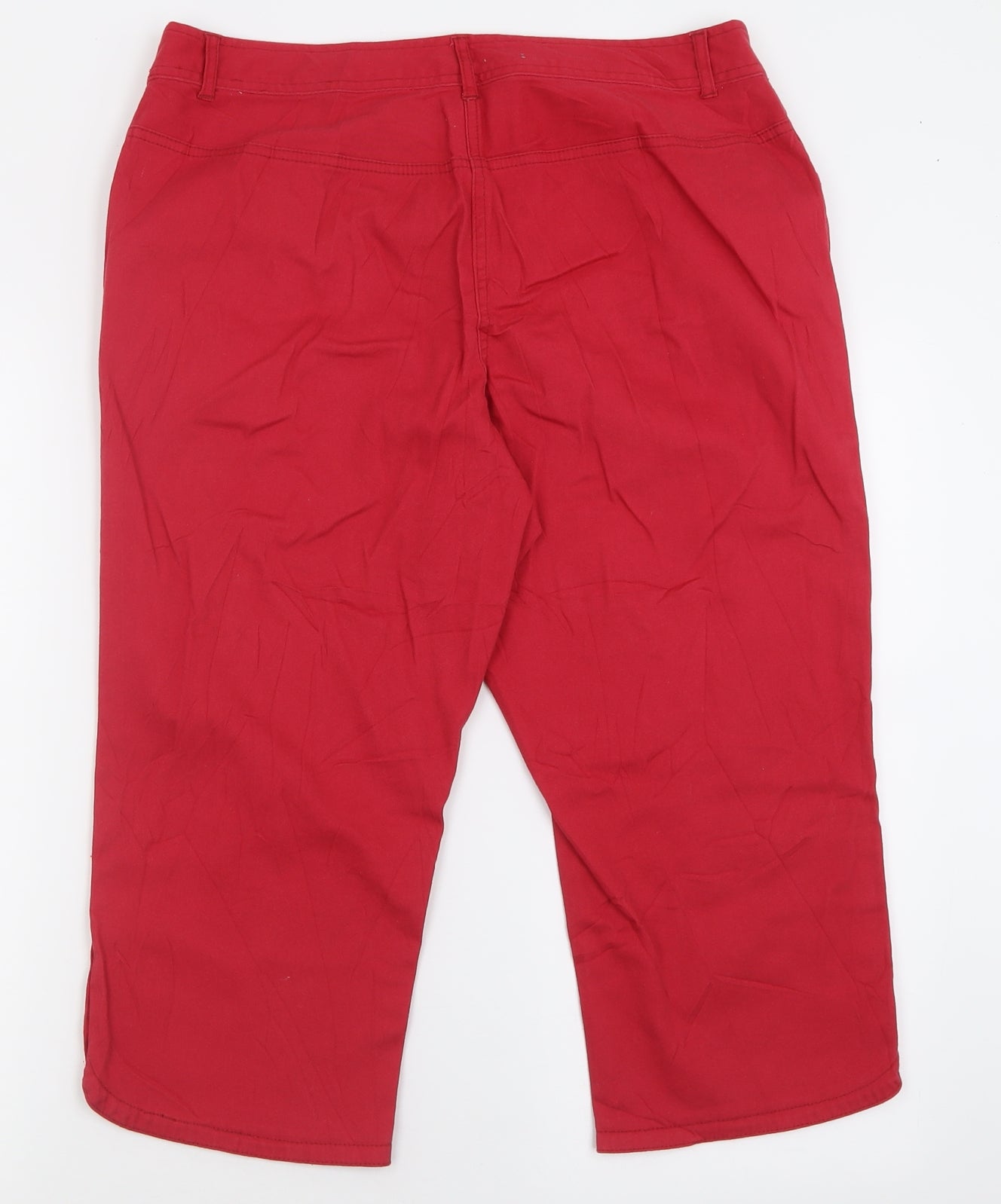 BM collection Womens Red  Cotton Bermuda Shorts Size 14 L19 in Regular Button
