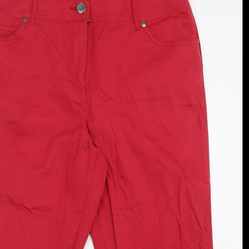 BM collection Womens Red  Cotton Bermuda Shorts Size 14 L19 in Regular Button