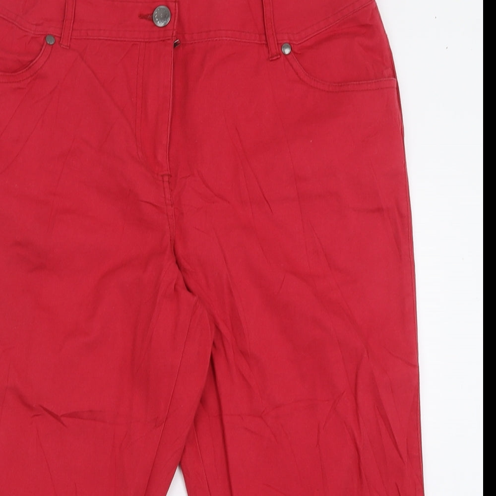 BM collection Womens Red  Cotton Bermuda Shorts Size 14 L19 in Regular Button