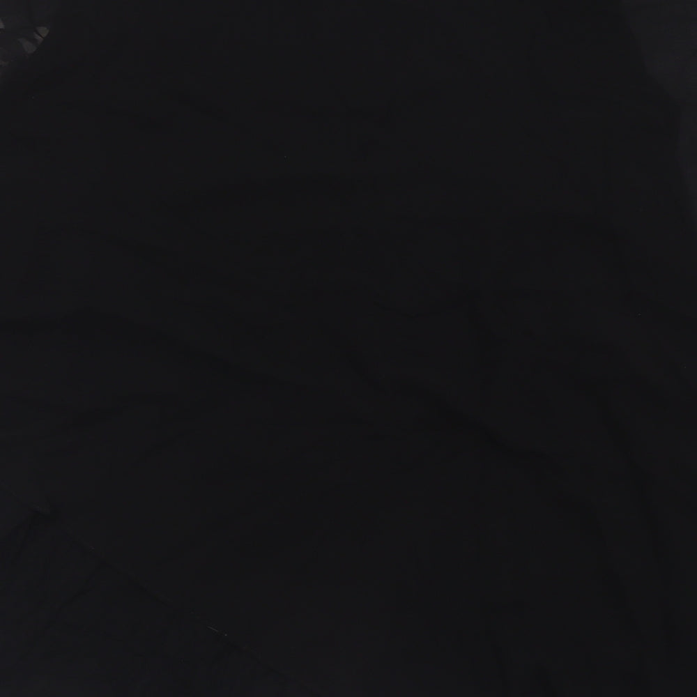 Evans Womens Black Floral Polyester Basic T-Shirt Size 22 Crew Neck