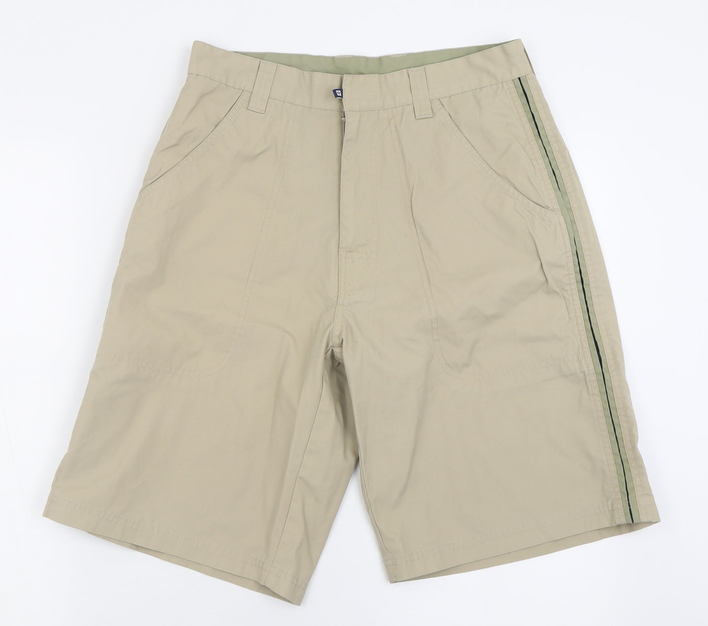 Fat Face Mens Beige  Cotton Bermuda Shorts Size S L10 in Regular Button