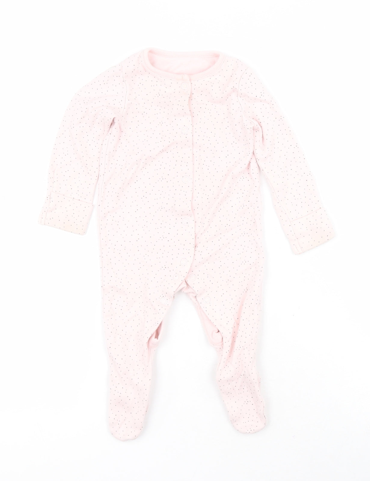 F&F Baby Pink  100% Cotton Babygrow One-Piece Size 3-6 Months  Snap - Stars