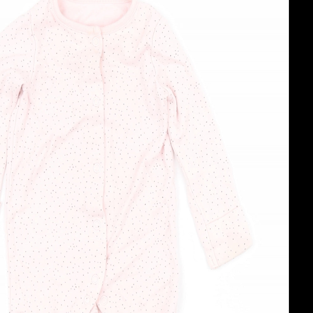F&F Baby Pink  100% Cotton Babygrow One-Piece Size 3-6 Months  Snap - Stars