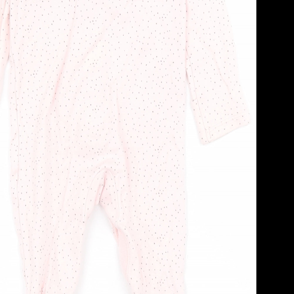 F&F Baby Pink  100% Cotton Babygrow One-Piece Size 3-6 Months  Snap - Stars