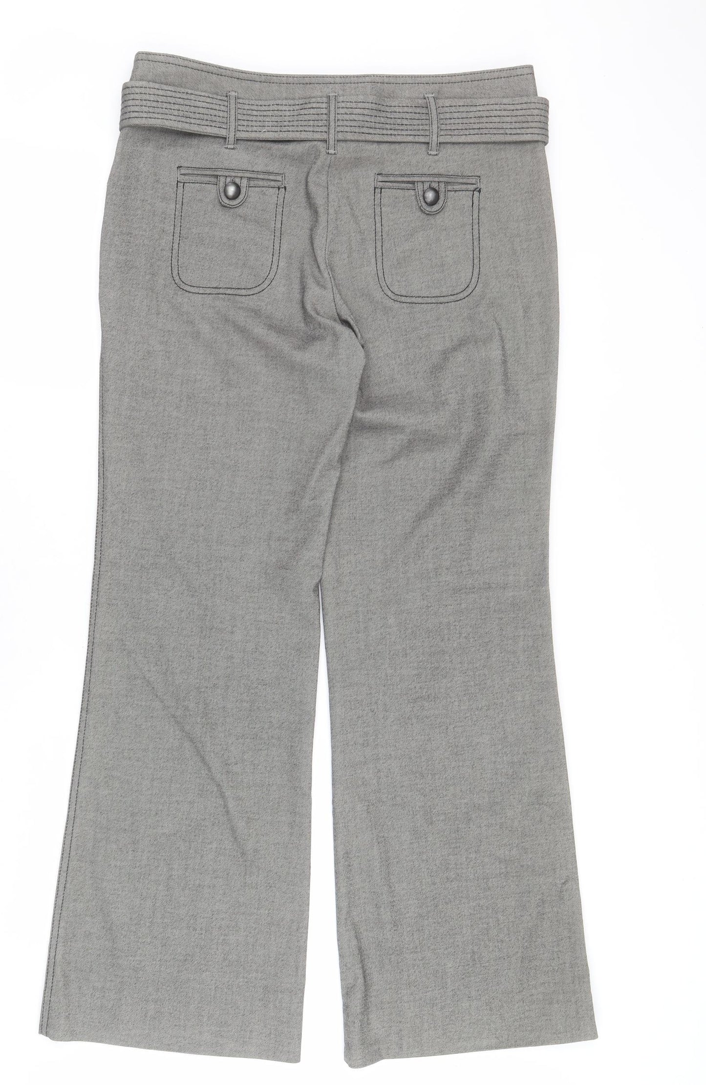 Savida Womens Grey  Polyester Dress Pants Trousers Size 12 L30 in Regular Zip