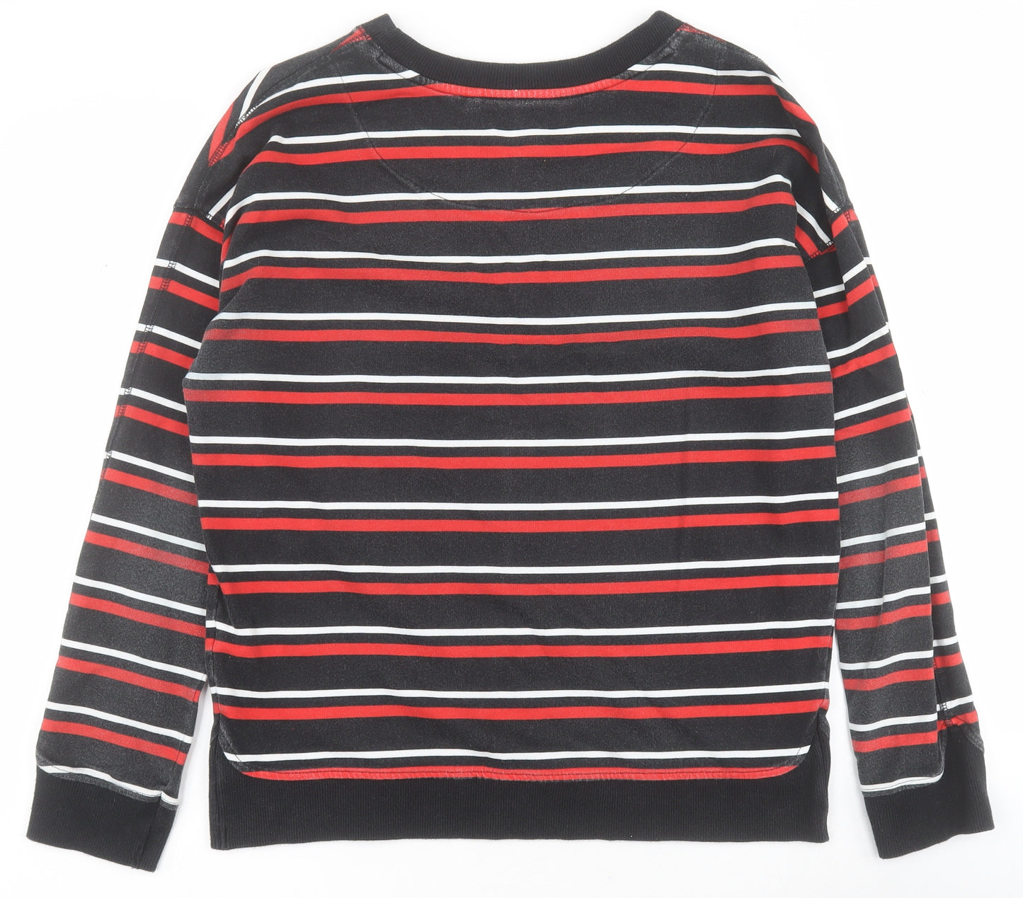 NEXT Womens Black Striped 100% Cotton Pullover Sweatshirt Size 12  Pullover
