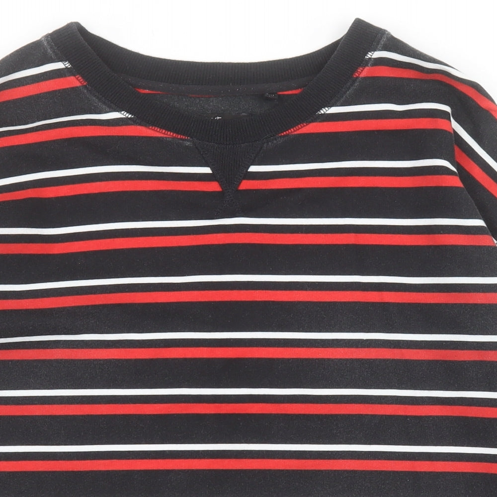 NEXT Womens Black Striped 100% Cotton Pullover Sweatshirt Size 12  Pullover