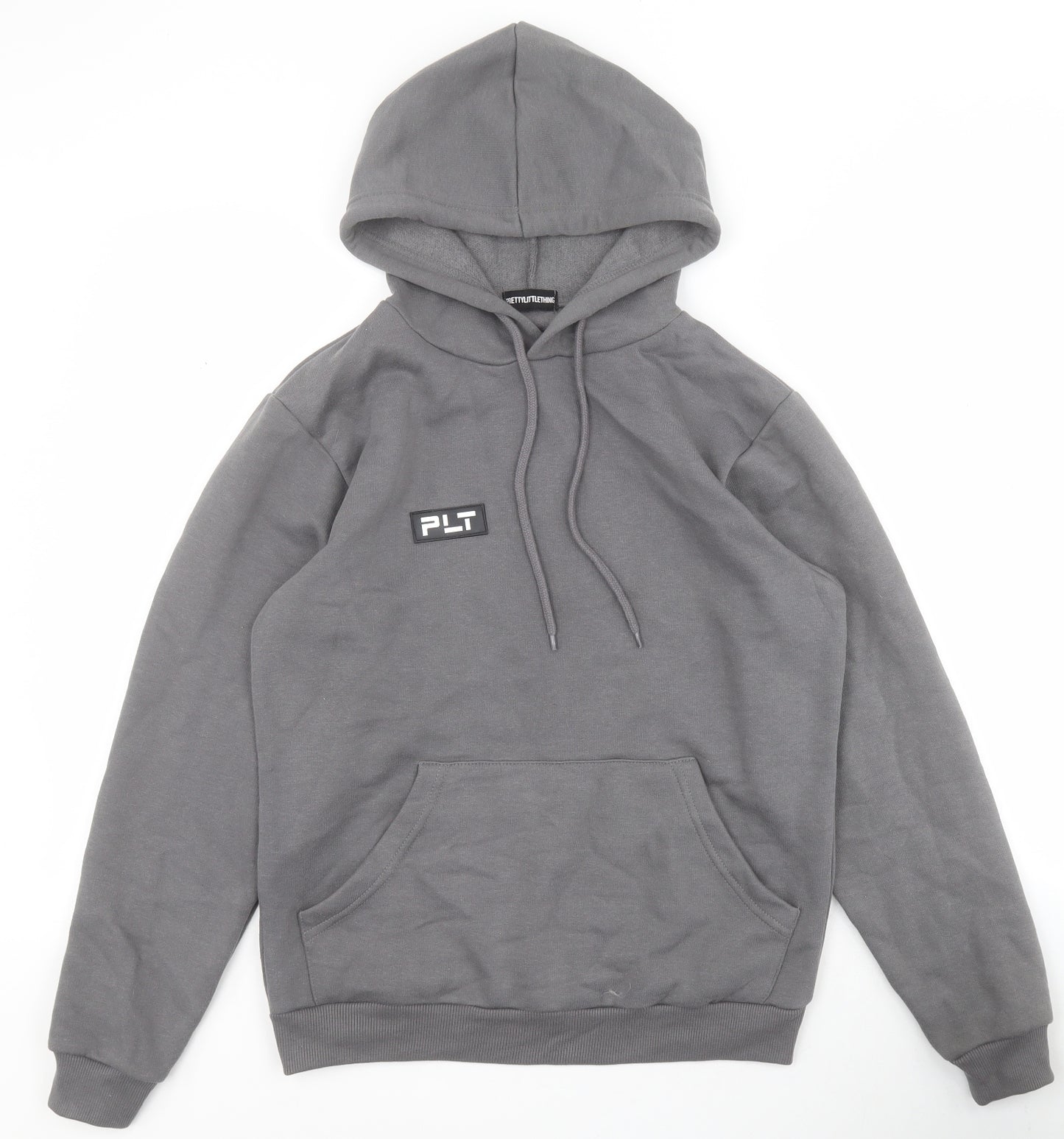 PRETTYLITTLETHING Womens Grey  Cotton Pullover Hoodie Size 6  Pullover