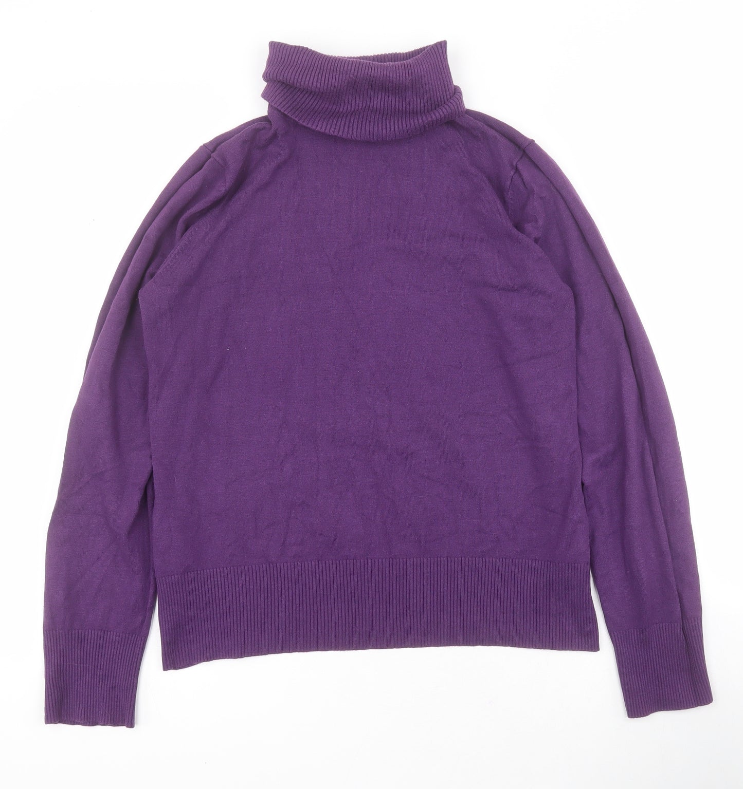 F&F Womens Purple Roll Neck  Viscose Pullover Jumper Size 16