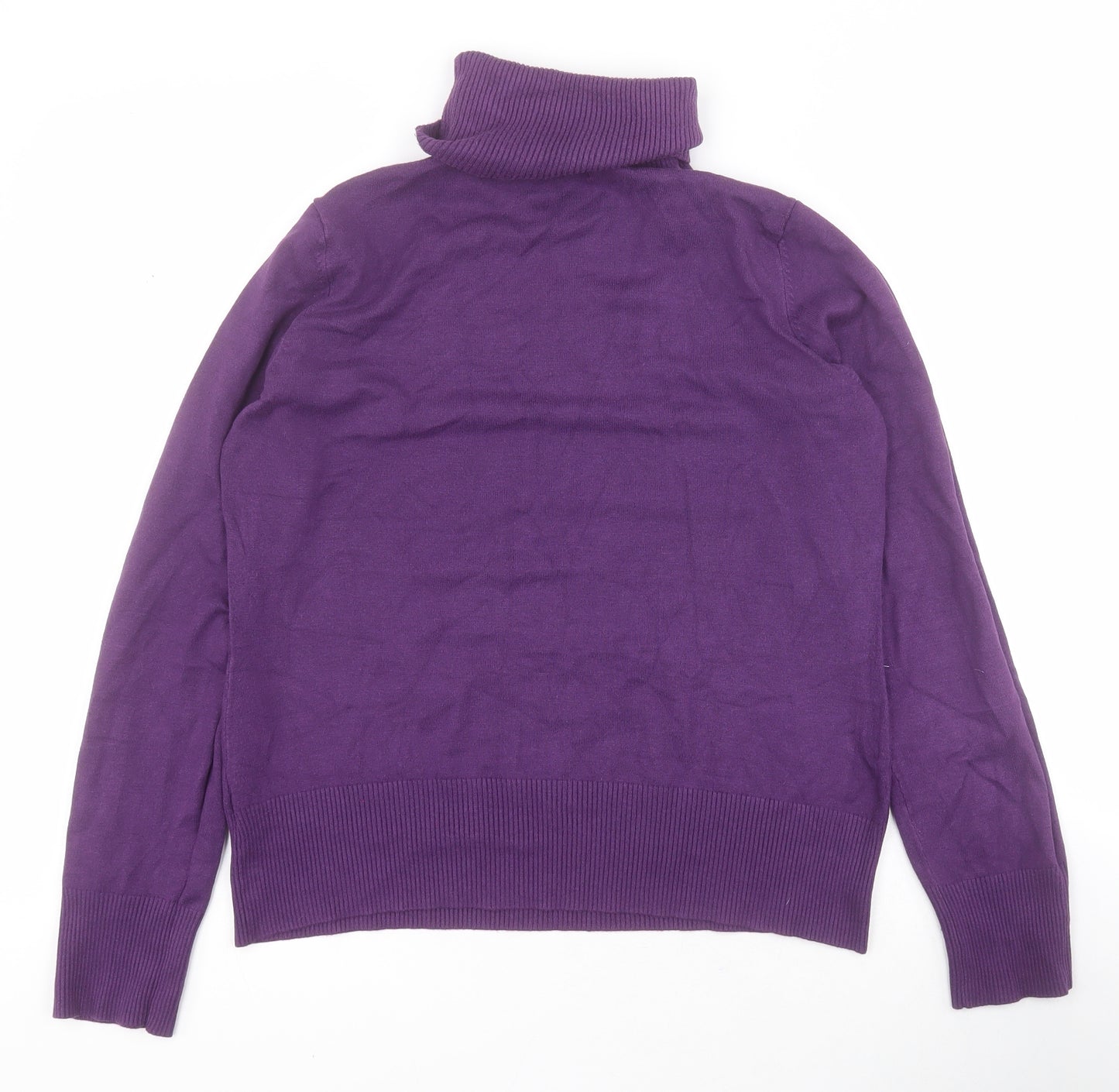 F&F Womens Purple Roll Neck  Viscose Pullover Jumper Size 16