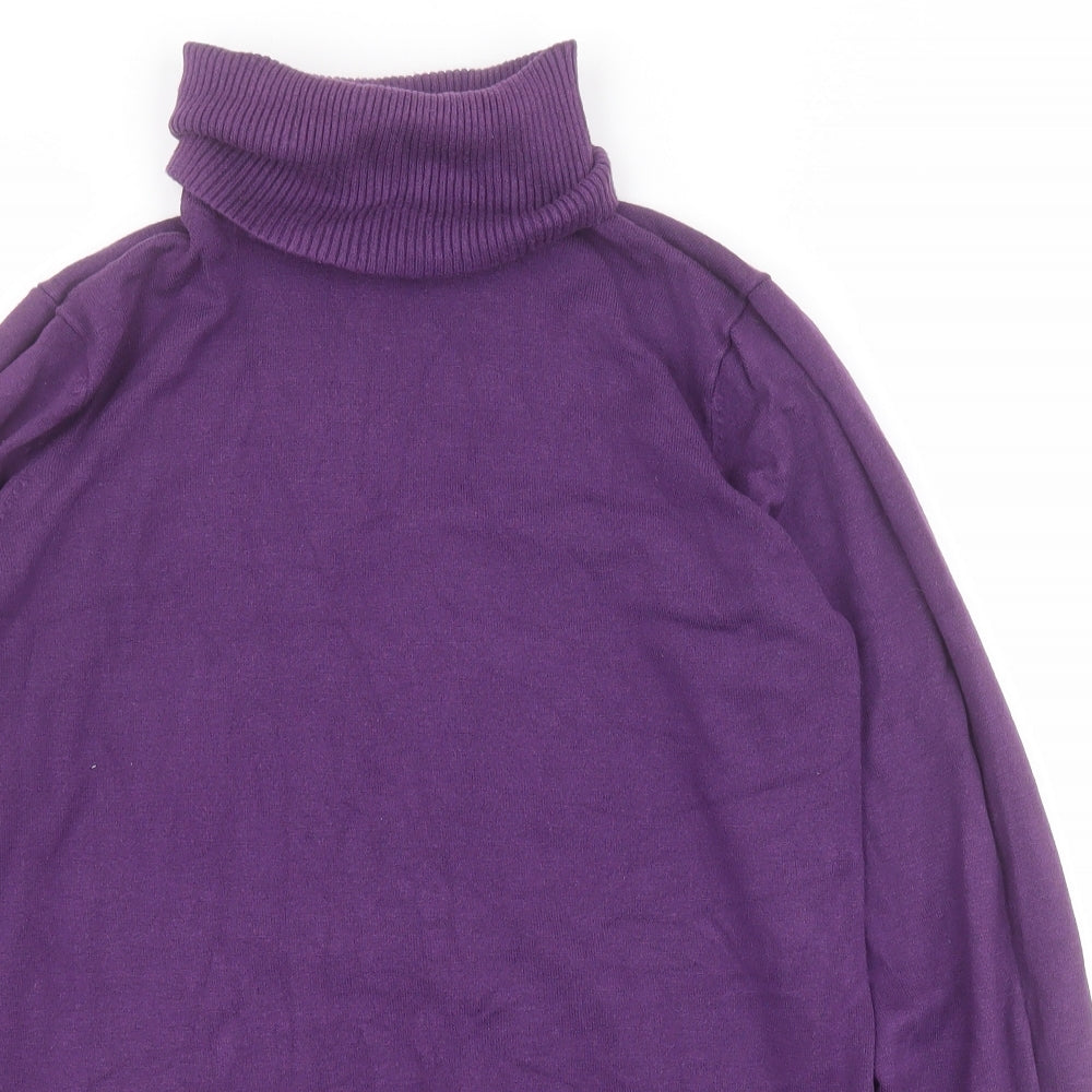 F&F Womens Purple Roll Neck  Viscose Pullover Jumper Size 16