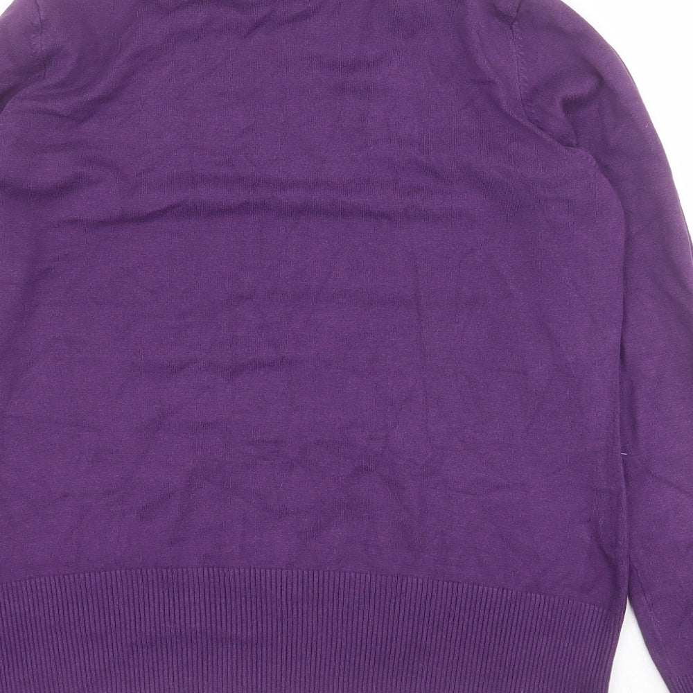 F&F Womens Purple Roll Neck  Viscose Pullover Jumper Size 16