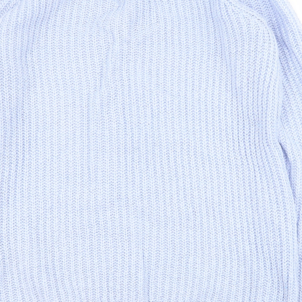 Papaya Womens Blue Round Neck  Acrylic Pullover Jumper Size S