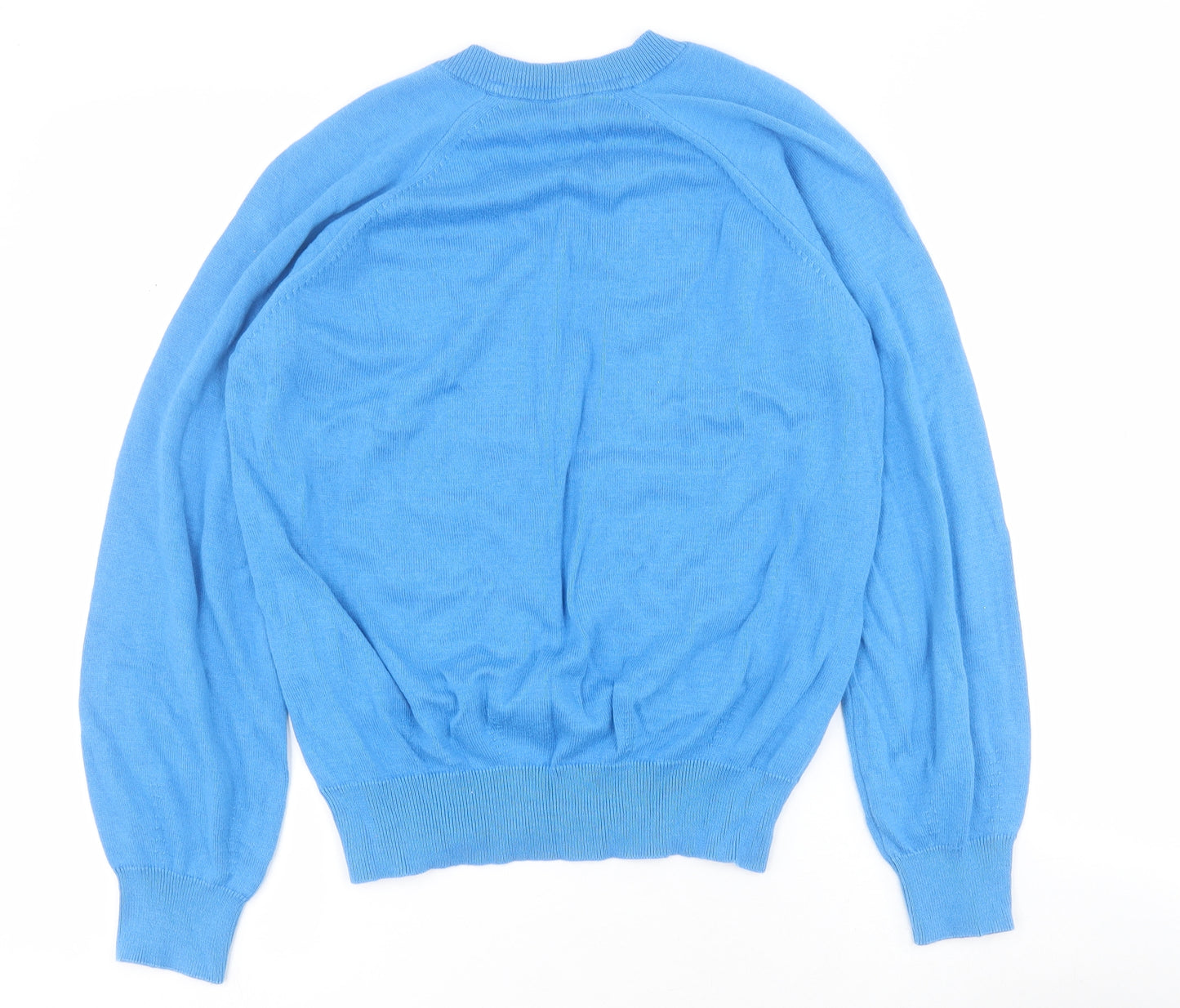 Kettlewell Womens Blue V-Neck  Cotton Pullover Jumper Size M