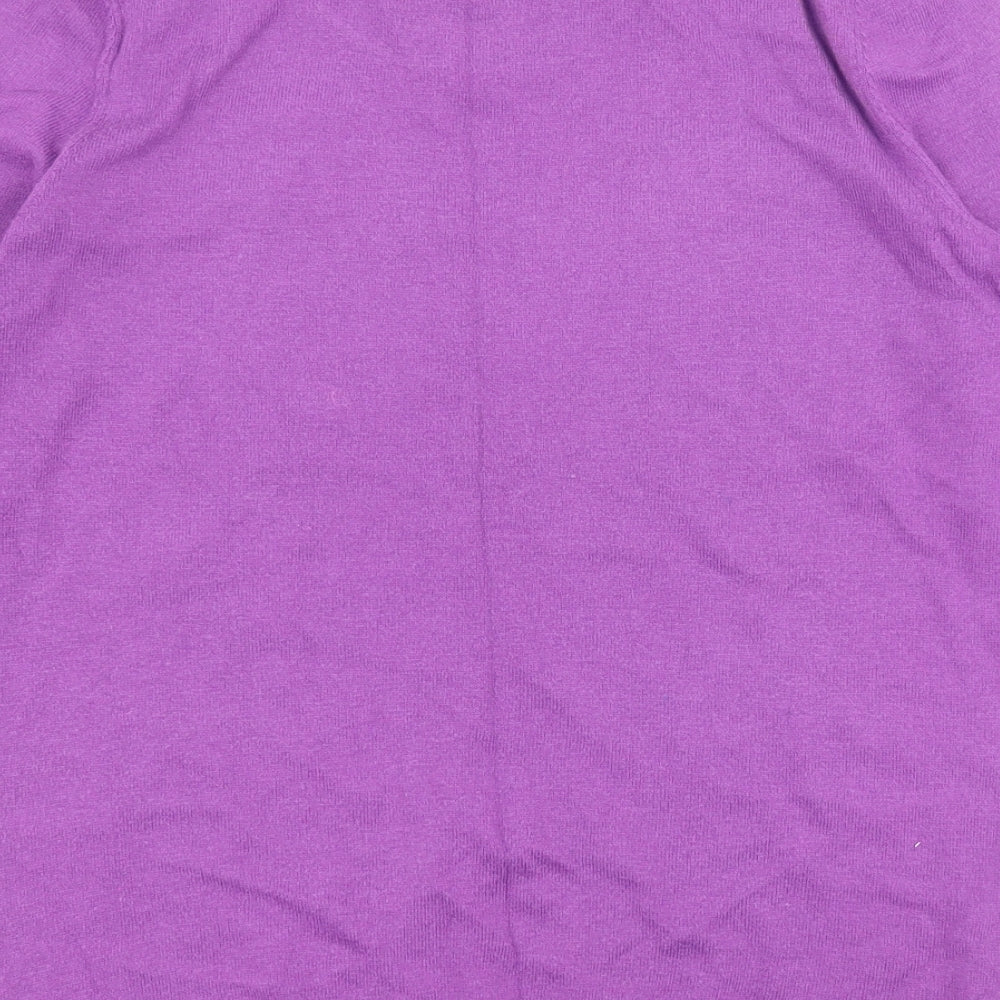 Gap Womens Purple Round Neck  Cotton Henley Jumper Size M