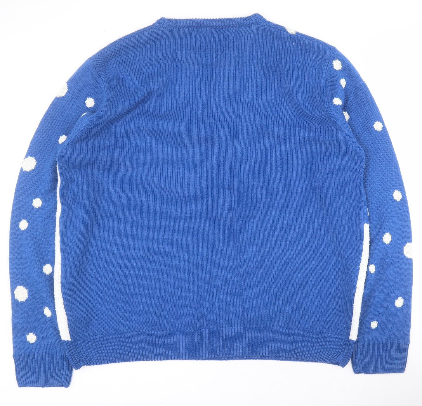 Primark Mens Blue Round Neck  Acrylic Pullover Jumper Size 2XL   - Christmas