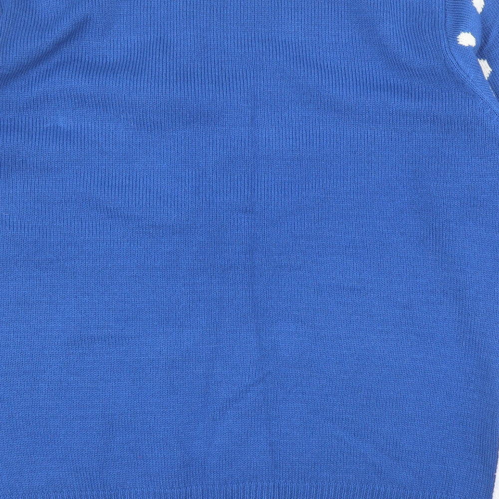Primark Mens Blue Round Neck  Acrylic Pullover Jumper Size 2XL   - Christmas