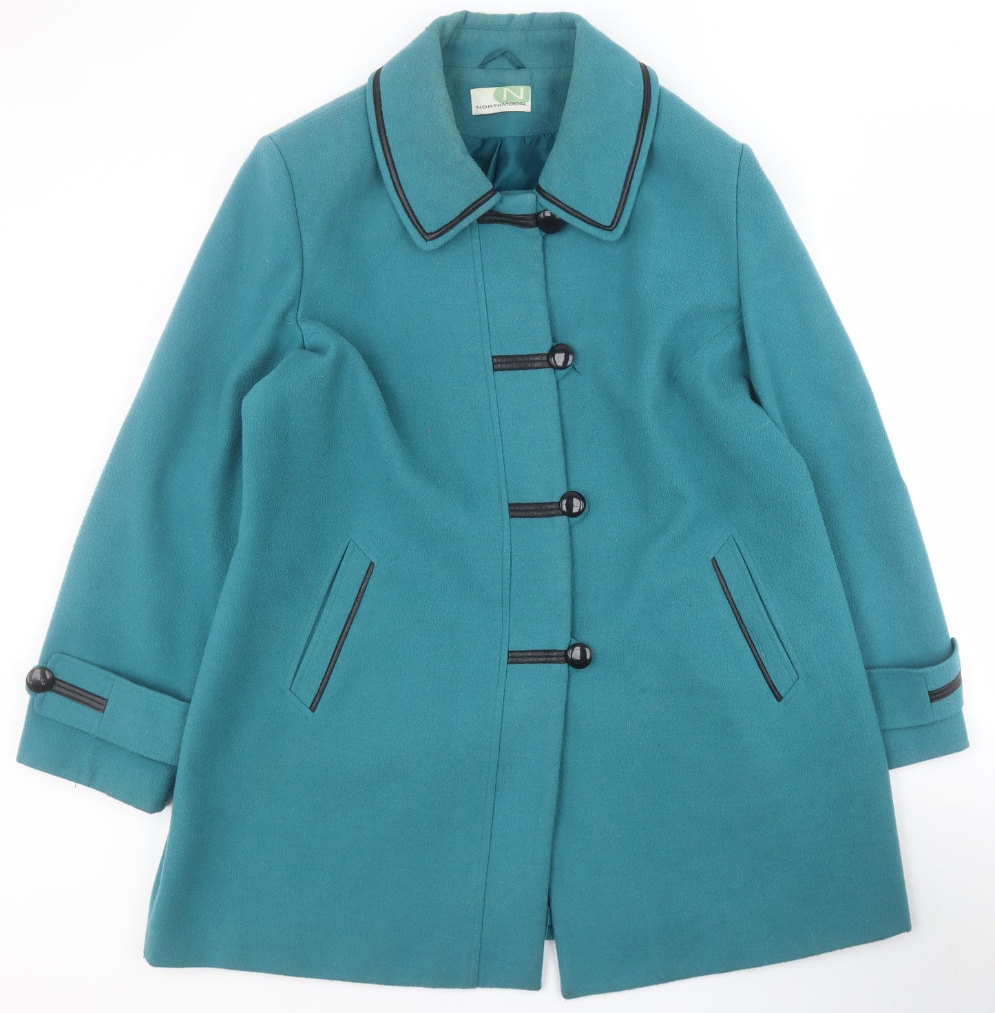 Northmoor Womens Blue   Pea Coat Coat Size 22  Button