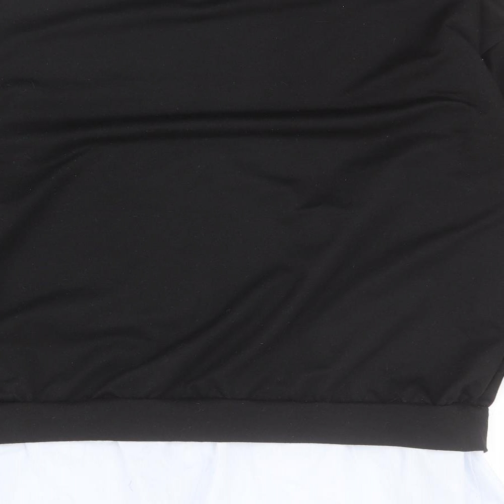 SheIn Womens Black Collared  Polyester Pullover Jumper Size L   - Shirt look