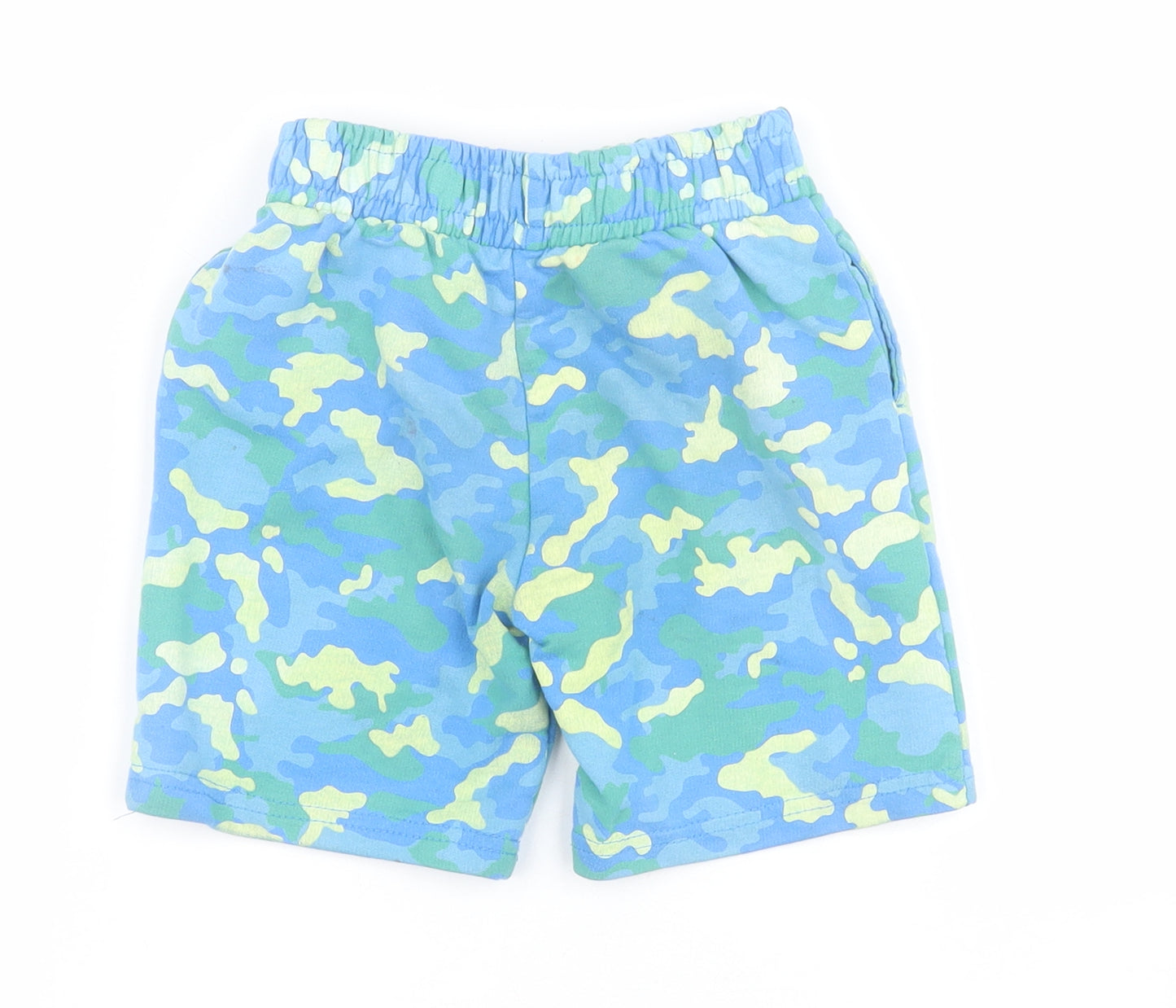 Dunnes Boys Blue Camouflage Cotton Dungaree Shorts Shorts Size 3-4 Years  Regular