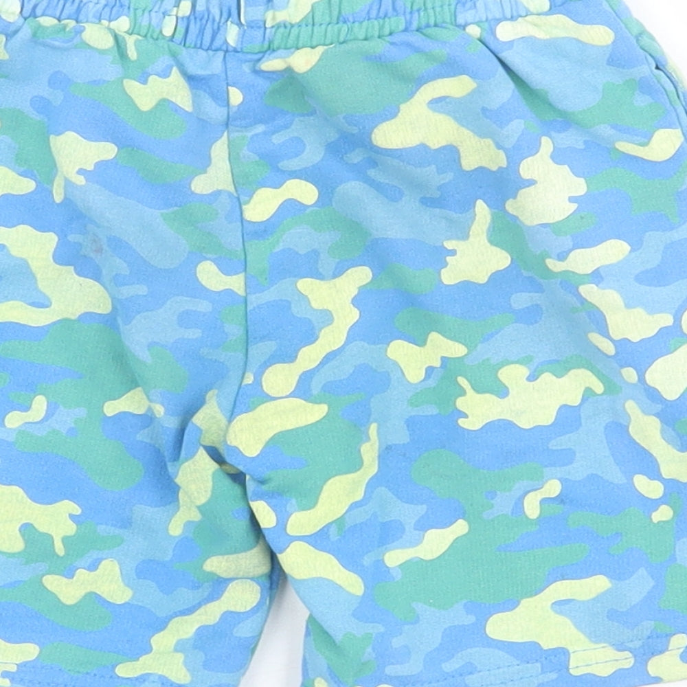 Dunnes Boys Blue Camouflage Cotton Dungaree Shorts Shorts Size 3-4 Years  Regular
